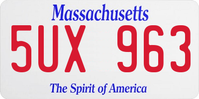 MA license plate 5UX963