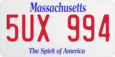 MA license plate 5UX994