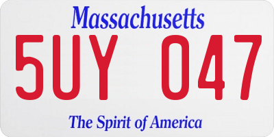 MA license plate 5UY047