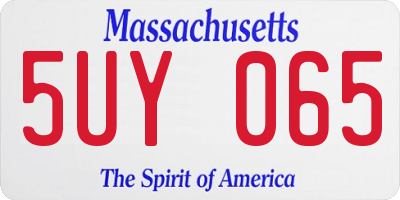 MA license plate 5UY065