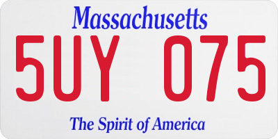 MA license plate 5UY075