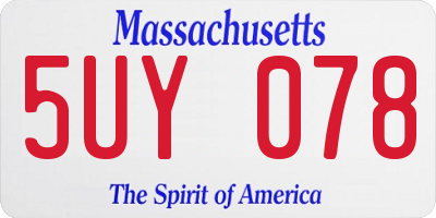 MA license plate 5UY078
