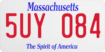 MA license plate 5UY084