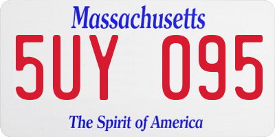 MA license plate 5UY095