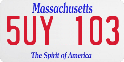 MA license plate 5UY103