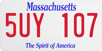 MA license plate 5UY107