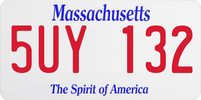 MA license plate 5UY132