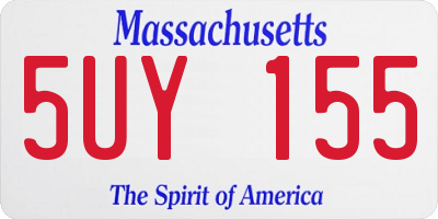 MA license plate 5UY155