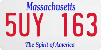 MA license plate 5UY163