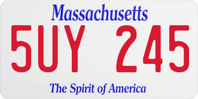 MA license plate 5UY245