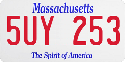 MA license plate 5UY253