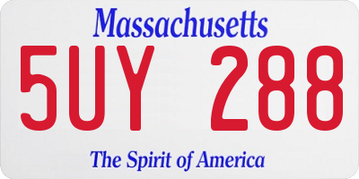 MA license plate 5UY288