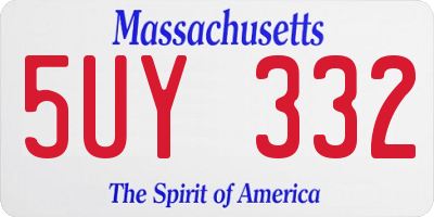 MA license plate 5UY332