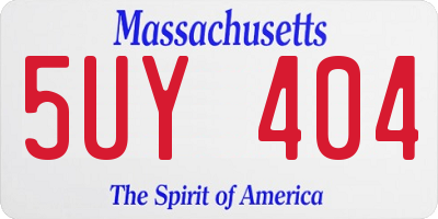 MA license plate 5UY404