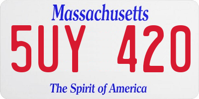 MA license plate 5UY420