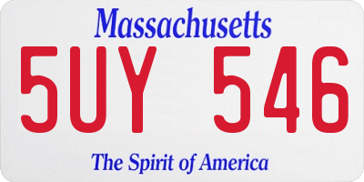 MA license plate 5UY546