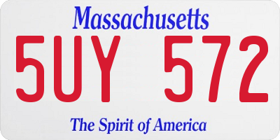 MA license plate 5UY572