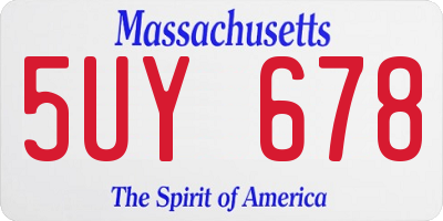 MA license plate 5UY678