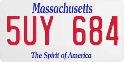 MA license plate 5UY684