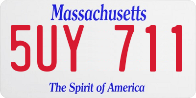 MA license plate 5UY711