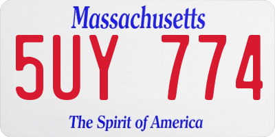 MA license plate 5UY774