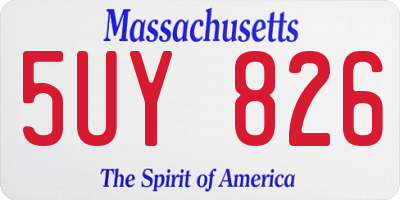 MA license plate 5UY826
