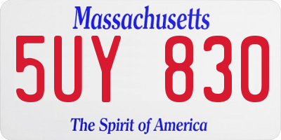 MA license plate 5UY830