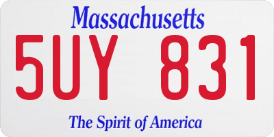 MA license plate 5UY831