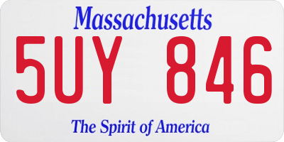 MA license plate 5UY846