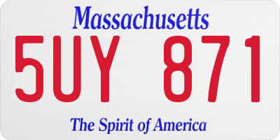 MA license plate 5UY871