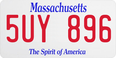 MA license plate 5UY896