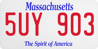 MA license plate 5UY903