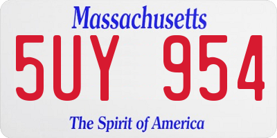 MA license plate 5UY954