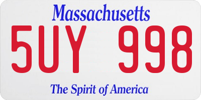 MA license plate 5UY998