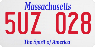 MA license plate 5UZ028