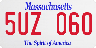 MA license plate 5UZ060