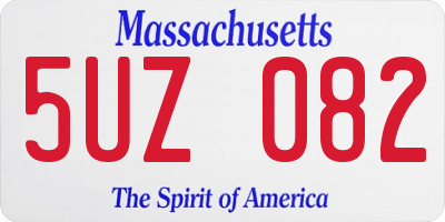 MA license plate 5UZ082