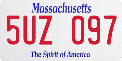 MA license plate 5UZ097