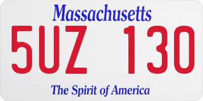 MA license plate 5UZ130