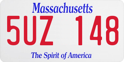 MA license plate 5UZ148