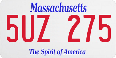 MA license plate 5UZ275