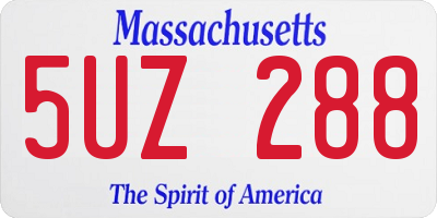 MA license plate 5UZ288