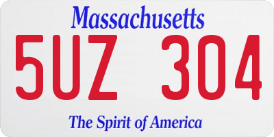 MA license plate 5UZ304