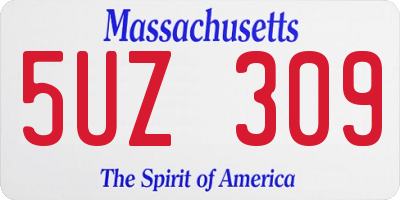 MA license plate 5UZ309