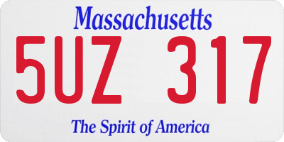 MA license plate 5UZ317