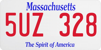 MA license plate 5UZ328