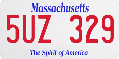 MA license plate 5UZ329