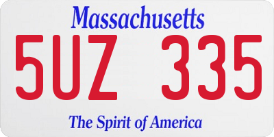 MA license plate 5UZ335