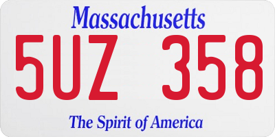 MA license plate 5UZ358
