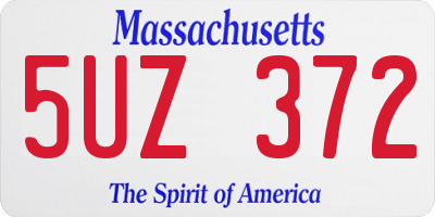 MA license plate 5UZ372